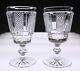 Pristine Pair Waterford Crystal Hibernia Cut Water Goblets Glasses Wine Irish