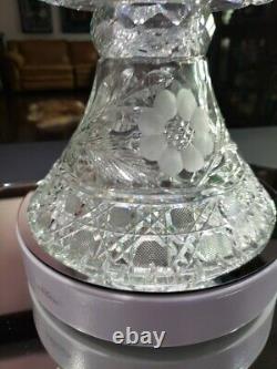 Punch Bowl & Stand Base American Brilliant period Cut Glass Crystal Keifer Bros