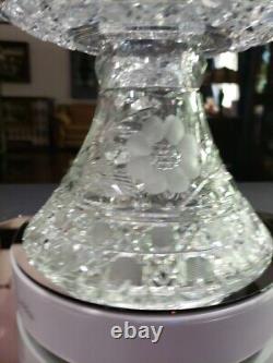 Punch Bowl & Stand Base American Brilliant period Cut Glass Crystal Keifer Bros