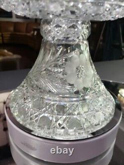 Punch Bowl & Stand Base American Brilliant period Cut Glass Crystal Keifer Bros