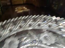Punch Bowl & Stand Base American Brilliant period Cut Glass Crystal Keifer Bros