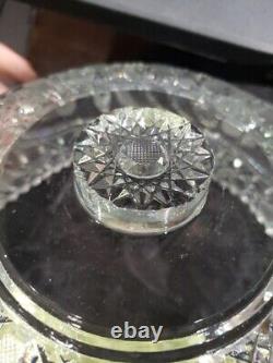 Punch Bowl & Stand Base American Brilliant period Cut Glass Crystal Keifer Bros