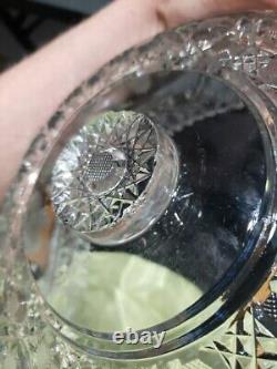 Punch Bowl & Stand Base American Brilliant period Cut Glass Crystal Keifer Bros