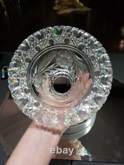 Punch Bowl & Stand Base American Brilliant period Cut Glass Crystal Keifer Bros