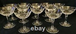 Qty 12 CRISTALLERIE LORRAINE FRANCE CHAMPAGNE COUPE GOBLETS Cut Crystal, 4 3/4T