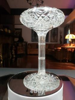 Quality 9 Compote Bowl American Brilliant Cut Glass Crystal bubble hollow stem