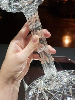 Quality 9 Compote Bowl American Brilliant Cut Glass Crystal bubble hollow stem