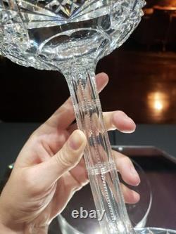 Quality 9 Compote Bowl American Brilliant Cut Glass Crystal bubble hollow stem