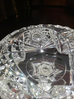 Quality 9 Compote Bowl American Brilliant Cut Glass Crystal bubble hollow stem