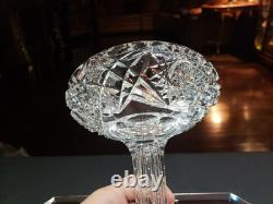 Quality 9 Compote Bowl American Brilliant Cut Glass Crystal bubble hollow stem