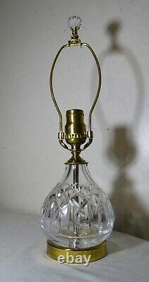 Quality vintage Waterford brass cut clear crystal electric table lamp glass