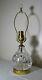 Quality vintage Waterford brass cut clear crystal electric table lamp glass