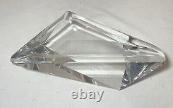 Quality vintage art glass cut crystal signed Esoterica cigar table ashtray tray