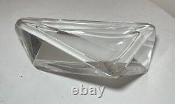 Quality vintage art glass cut crystal signed Esoterica cigar table ashtray tray