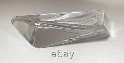 Quality vintage art glass cut crystal signed Esoterica cigar table ashtray tray