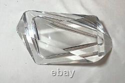 Quality vintage art glass cut crystal signed Esoterica cigar table ashtray tray