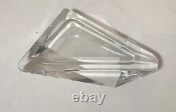 Quality vintage art glass cut crystal signed Esoterica cigar table ashtray tray