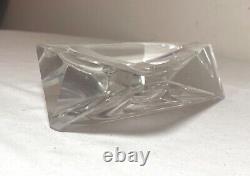 Quality vintage art glass cut crystal signed Esoterica cigar table ashtray tray