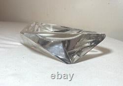 Quality vintage art glass cut crystal signed Esoterica cigar table ashtray tray