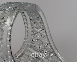 Queen Lace HUGE Hand Cut Crystal BRIDAL BASKET Czech Bohemian 11 1/2 Vintage