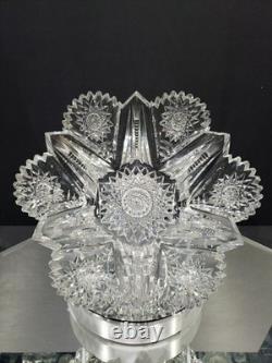 RARE 10 BOWL, American brilliant Period Cut glass Crystal Pitkin & Brooks Pinto