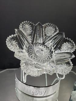RARE 10 BOWL, American brilliant Period Cut glass Crystal Pitkin & Brooks Pinto