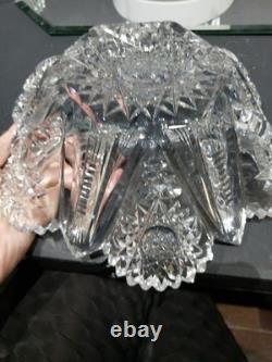 RARE 10 BOWL, American brilliant Period Cut glass Crystal Pitkin & Brooks Pinto