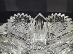 RARE 10 BOWL, American brilliant Period Cut glass Crystal Pitkin & Brooks Pinto