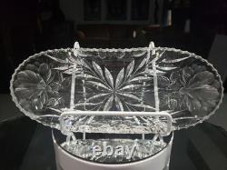 RARE 11 Celery Bowl American Brilliant period Cut Glass Crystal Pairpoint ROSE