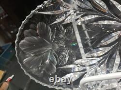 RARE 11 Celery Bowl American Brilliant period Cut Glass Crystal Pairpoint ROSE