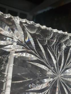 RARE 11 Celery Bowl American Brilliant period Cut Glass Crystal Pairpoint ROSE