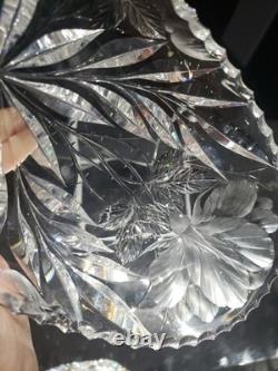 RARE 11 Celery Bowl American Brilliant period Cut Glass Crystal Pairpoint ROSE