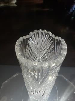 RARE 14 Cylinder VASE American Brilliant Period Cut Glass Crystal THATCHER BROS