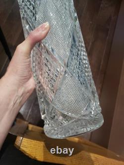 RARE 14 Cylinder VASE American Brilliant Period Cut Glass Crystal THATCHER BROS