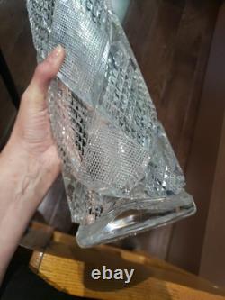 RARE 14 Cylinder VASE American Brilliant Period Cut Glass Crystal THATCHER BROS