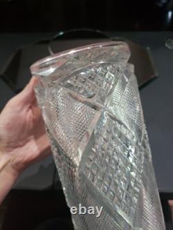 RARE 14 Cylinder VASE American Brilliant Period Cut Glass Crystal THATCHER BROS