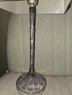 RARE 18 Art Deco French Crystal Cut Glass Candlestick Lamps Lavender Amethyst
