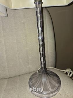 RARE 18 Art Deco French Crystal Cut Glass Candlestick Lamps Lavender Amethyst