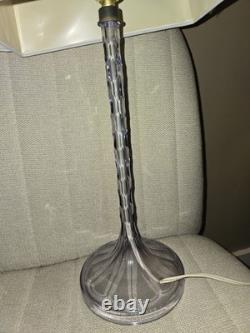 RARE 18 Art Deco French Crystal Cut Glass Candlestick Lamps Lavender Amethyst