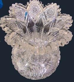 RARE ABP American Brilliant Cut Glass Crystal Vase Dorflinger Tuthill Hawkes