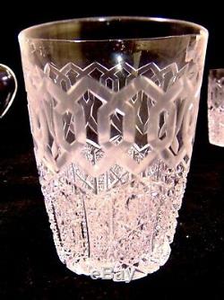RARE ABP Brilliant Cut Glass GLASS CRYSTAL Pitcher Tumbler Set MERIDEN ALHAMBRA
