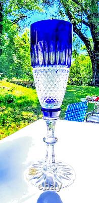 RARE Ajka Hungarian Crystal Cut to Clear Colorful Champagne Flute Glasses 4pc