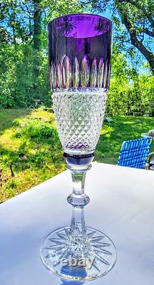 RARE Ajka Hungarian Crystal Cut to Clear Colorful Champagne Flute Glasses 4pc