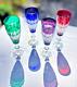 RARE Ajka Hungarian Crystal Cut to Clear Wine/ Champagne Flute Glasses 4pc