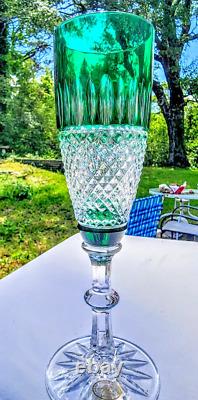 RARE Ajka Hungarian Crystal Cut to Clear Wine/ Champagne Flute Glasses 4pc