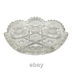RARE Antique ABP Thomas Hawkes King's Pattern Cut Crystal Low Bowl SPECTACULAR