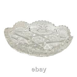 RARE Antique ABP Thomas Hawkes King's Pattern Cut Crystal Low Bowl SPECTACULAR