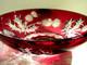 RARE CAESAR CRYSTAL THISTLE SVARC Large Red Bowl Hand Cut to Clear Czech