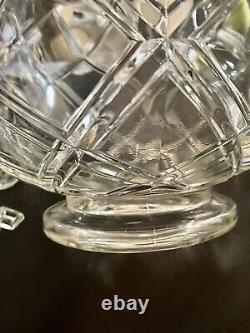 RARE COLONY Heavy Glass Crystal Punch Bowl 12 Cups Deep Cut Diamond MURFRESBORO