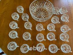 RARE Custom Cut Crystal Waterford Design Punch Bowl and 22 cups! (Germany)